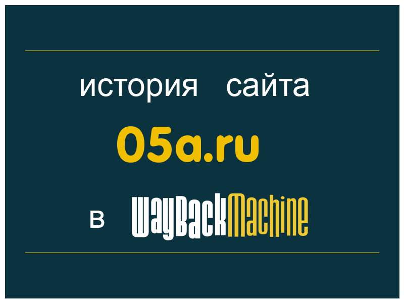 история сайта 05a.ru