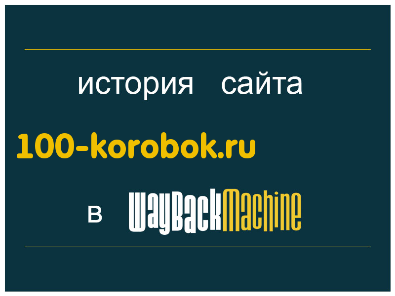 история сайта 100-korobok.ru