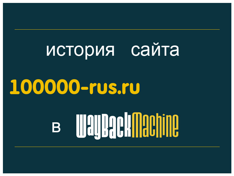 история сайта 100000-rus.ru