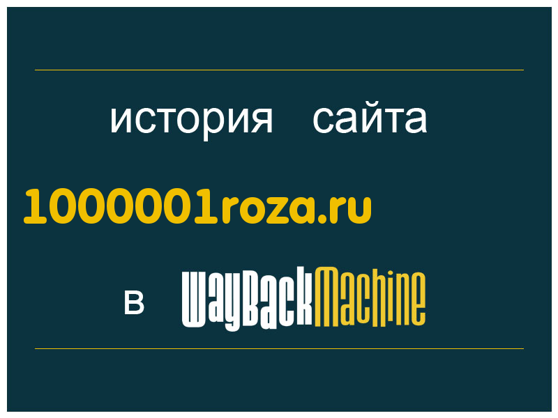 история сайта 1000001roza.ru