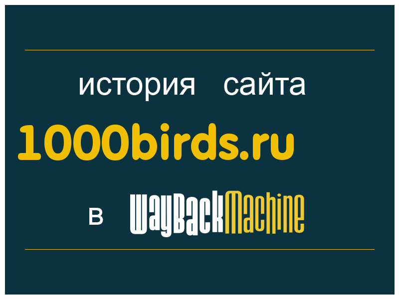 история сайта 1000birds.ru