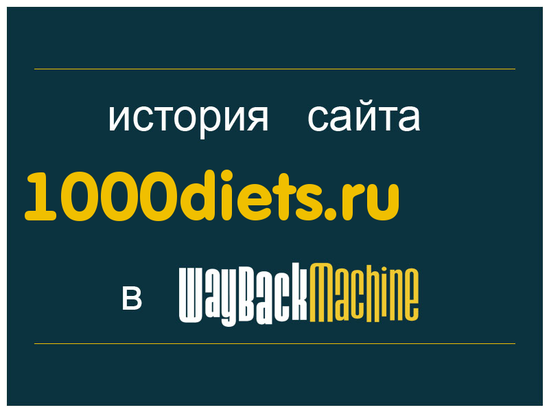 история сайта 1000diets.ru