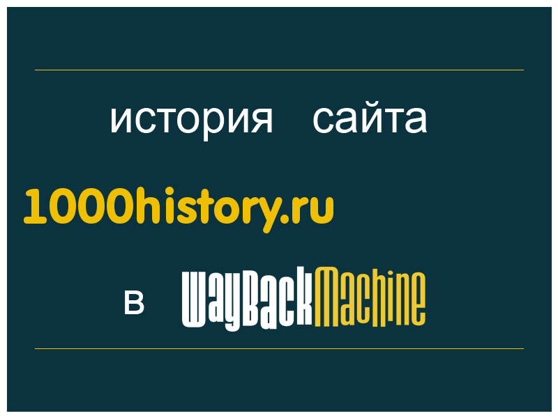 история сайта 1000history.ru