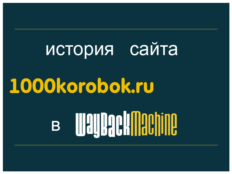 история сайта 1000korobok.ru