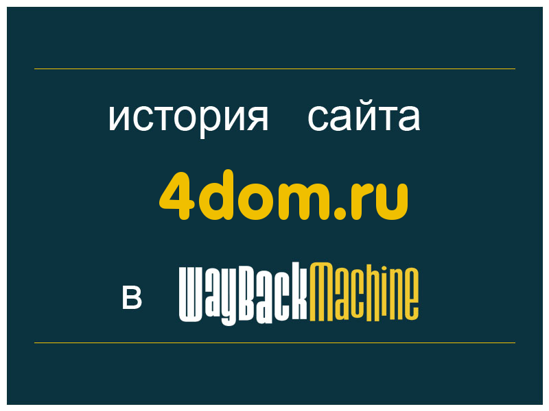 история сайта 4dom.ru