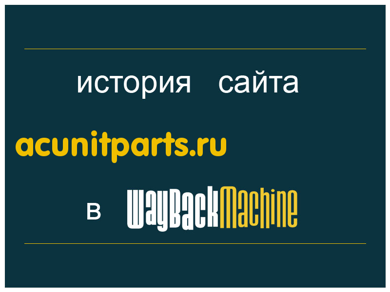 история сайта acunitparts.ru