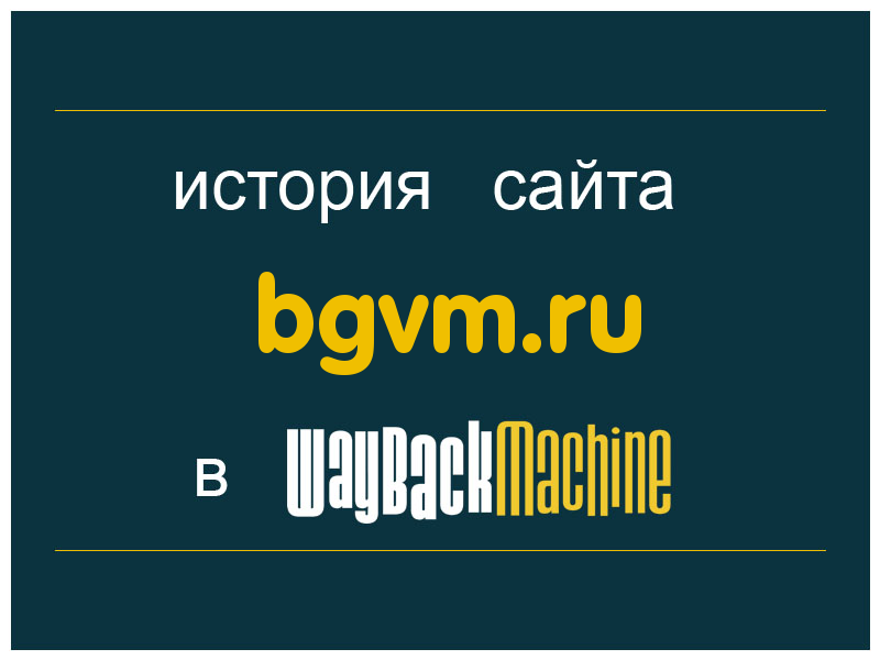 история сайта bgvm.ru