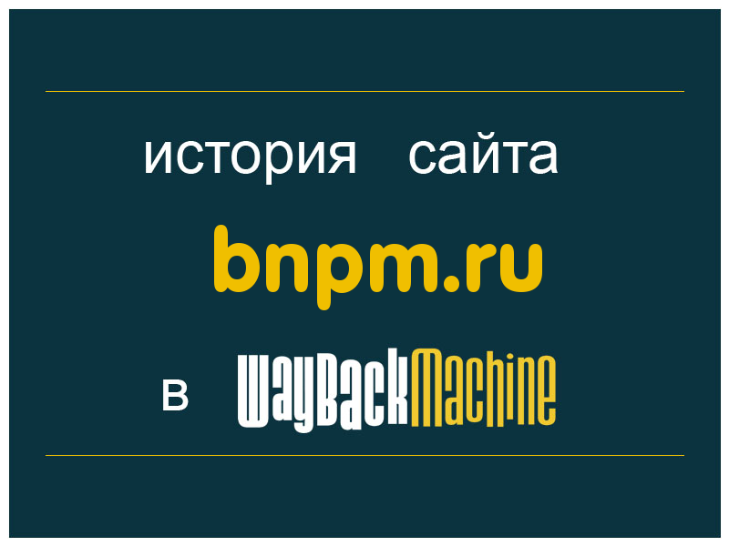 история сайта bnpm.ru