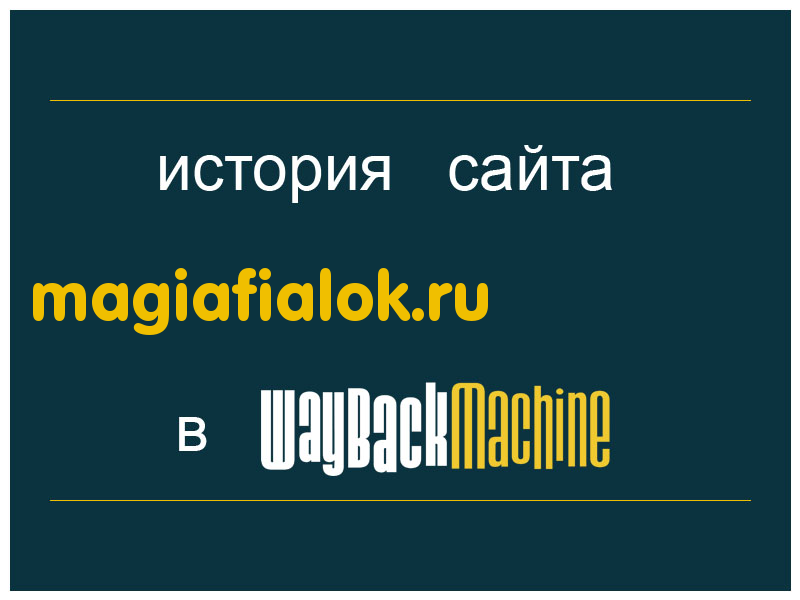 история сайта magiafialok.ru
