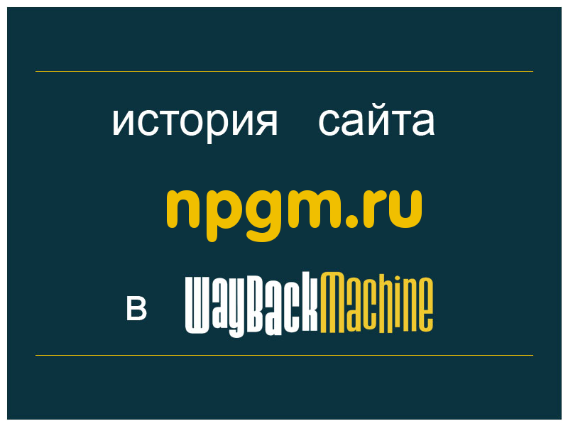 история сайта npgm.ru