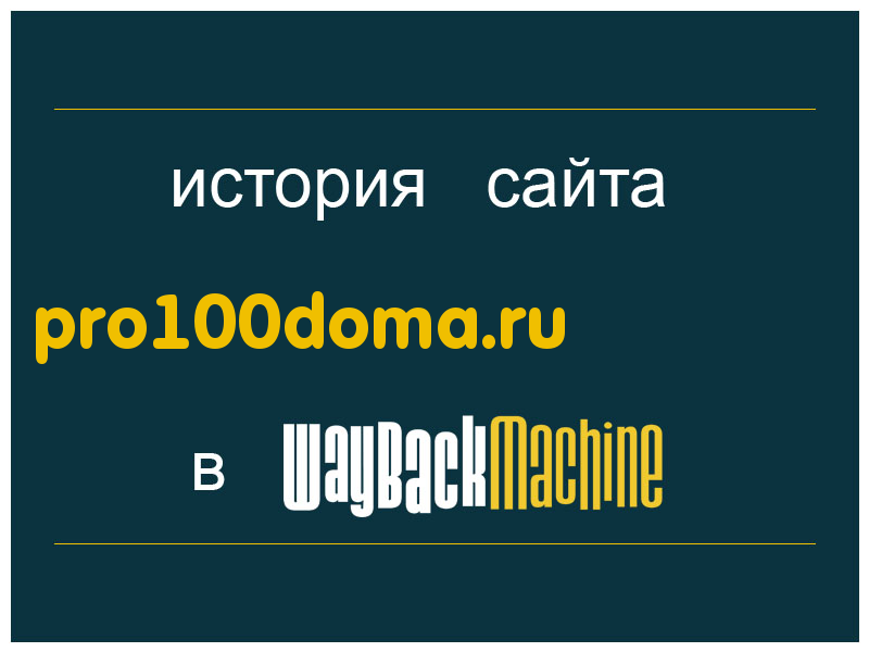 история сайта pro100doma.ru