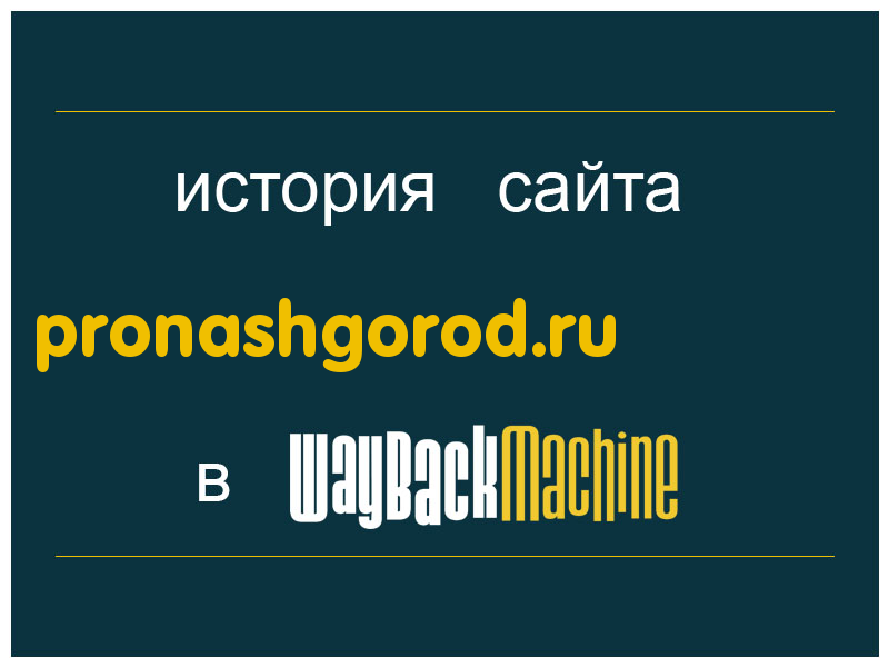 история сайта pronashgorod.ru