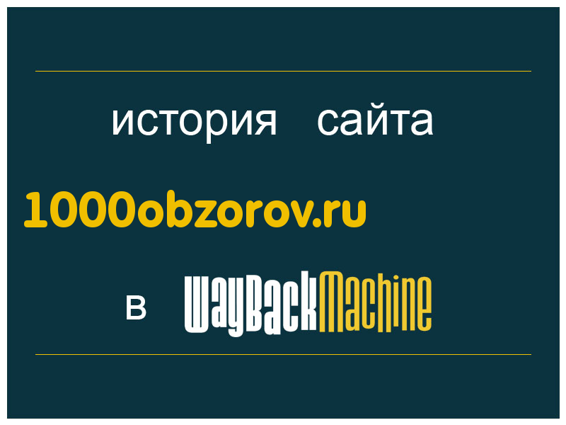 история сайта 1000obzorov.ru