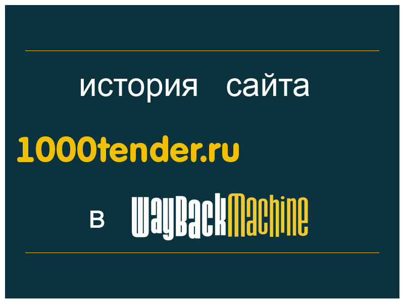 история сайта 1000tender.ru
