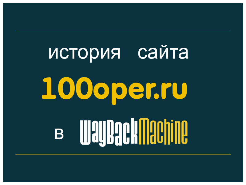 история сайта 100oper.ru