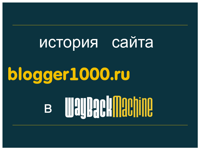 история сайта blogger1000.ru