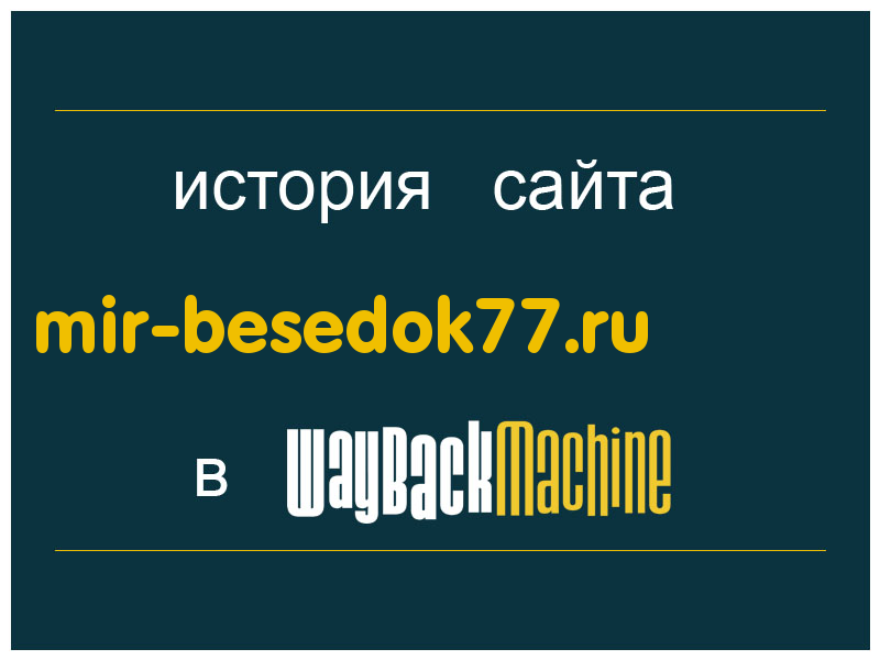 история сайта mir-besedok77.ru
