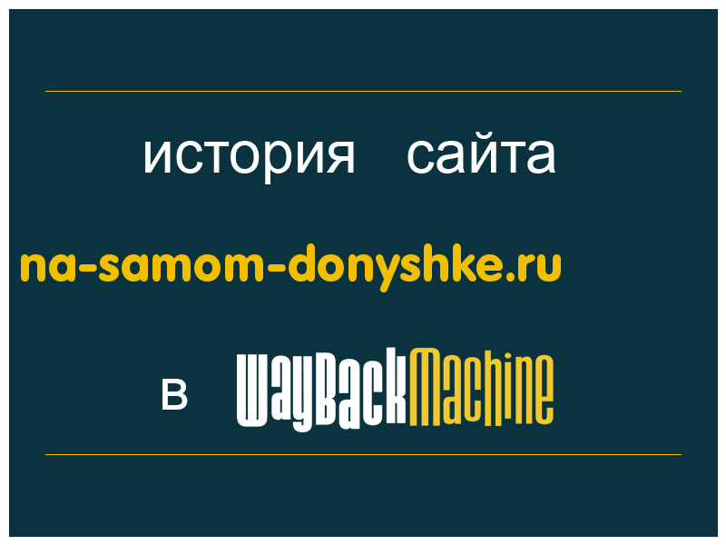 история сайта na-samom-donyshke.ru